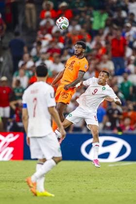 MONTERREY, 29-06-2026, Monterrey Stadium, Match between Morocco and The Netherlands during the World Cup 2026. Picture shows Netherlands player Sorrel Hato , Morocco player Soufiane Rahimi Morocco - The Netherlands (World Cup 2026)  x204748790x Copyright: