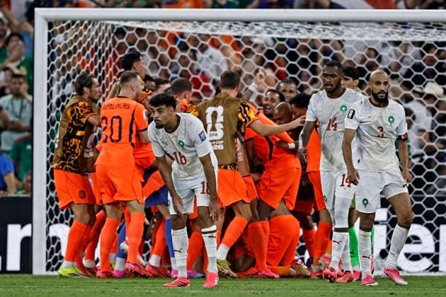 June 29, 2026, Monterrey, Mexico: Chadi Riad of Morocco laments the first goal scored by Cody Gakpo of Netherlands during the match between Netherlands and Morocco for the round 32 of the FIFA World Cup, WM, Weltmeisterschaft, Fussball 2026 at Monterrey Stadium on June 29, 2026 in Monterrey, Mexico. Photo: DiaEsportivo Monterrey Mexico - ZUMAh208 20260629_zsp_h208_019 Copyright: xHeulerxAndreyx