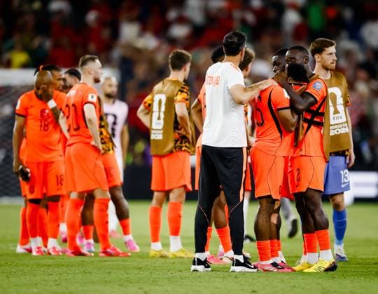 MONTERREY - Dutch players are disappointed after their elimination during the 2026 FIFA World Cup, WM, Weltmeisterschaft, Fussball knockout phase match between the Netherlands and Morocco at Monterrey Stadium on June 29, 2026, in Monterrey, Mexico. KOEN VAN WEEL ANP FIFA World Cup 2026 - round of 32 2026 xVIxANPxSportx xxANPxIVx 562422163 originalFilename: 562422163.jpg