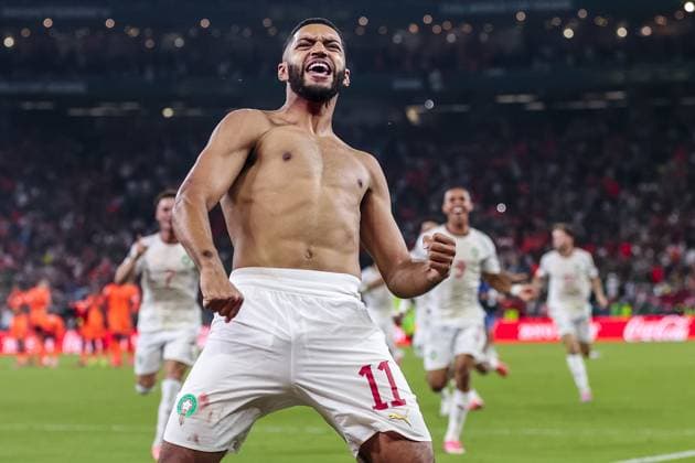 MONTERREY, 29-06-2026, Monterrey Stadium, Match between Morocco and The Netherlands during the World Cup 2026. Picture shows Morocco player Ismael Saibari celebrating the winning penalty Morocco - The Netherlands (World Cup 2026)  x204749536x Copyright: