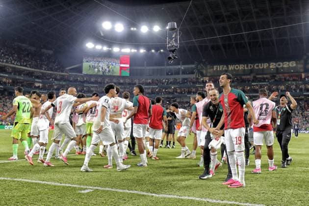 MONTERREY, 29-06-2026, Monterrey Stadium, Match between Morocco and The Netherlands during the World Cup 2026. Picture shows Morocco celebration after the match Morocco - The Netherlands (World Cup 2026)  x204749595x Copyright: