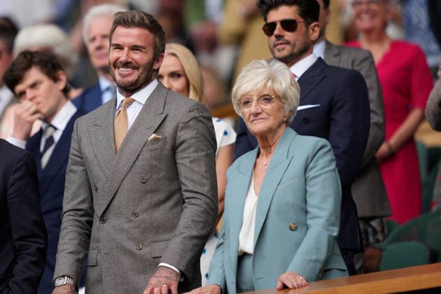 2026-06-29 The Championships - Wimbledon 2026 - Day One LONDON, UNITED KINGDOM - JUNE 29: Sir David Beckham, former professional footballer and President and co-owner of Inter Miami CF, and his mother Sandra Beckham are seen in the Royal Box during Day One of the The Championships - Wimbledon 2026 at All England Lawn Tennis and Croquet Club on June 29, 2026 in London, England. (Photo by Marleen Fouchier BSR Agency) London United Kingdom Content not available for redistribution in The Netherlands directly or indirectly through any third parties. Copyright: xBSRxAgencyx