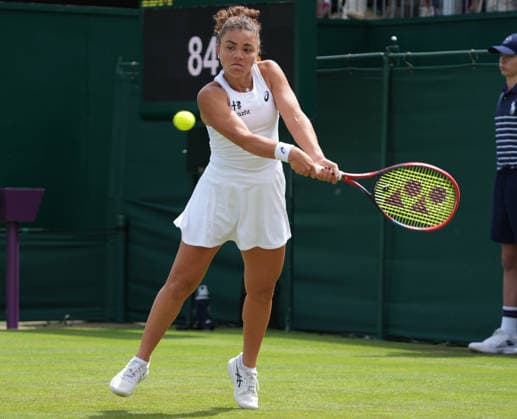 Tennis - 2026 Wimbledon Championships - Day Two (Week One) - All England Lawn Tennis & Croquet Club, London - Tuesday 30th June 2026 Women™s Singles, First Round: Jasmine Paolini (ITA) vs.Robin Montgomery (USA) Jasmine Paolini (ITA) COLORSPORT ANDREW COWIE 