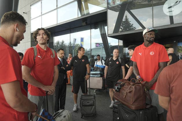 Arrival of Turkiye basketball team at Sarajevo Airport SARAJEVO, BOSNIA AND HERZEGOVINA - JUNE 30: Head coach Ergin Ataman of Turkish national basketball team along with players arrives at Sarajevo Airport, Bosnia and Herzegovina on June 30, 2026, ahead of the upcoming FIBA Basketball World Cup 2027 European Qualifiers between Bosnia and Herzegovina and Turkiye. Samir Jordamovic Anadolu Sarajevo Bosnia and Herzegovina. Editorial use only. Please get in touch for any other usage.  Copyright: x2026xAnadoluxSamirxJordamovicx