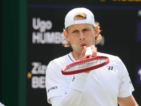 Belgian Zizou Bergs pictured in action during a first round game between French Humbert and Belgian Bergs in the Men s singles at the Wimbledon grand slam tennis tournament in London, Britain, Tuesday 30 June 2026. BENOITxDOPPAGNE  x179989627x