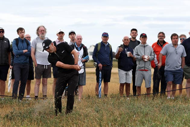 RECORD DATE NOT STATED 30th June 2026; The West Lancashire Golf Club, Liverpool, England; The Open Golf Championship Final Qualifying; Sergio Garcia (ESP) plays from rough on the first hole DavidxBlunsden