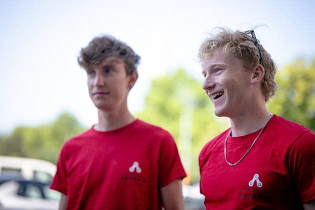 30.06.2026, Cafe Landmann, Wien, AUT, Lidl Tour of Austria 2026, PK Wien, im Bild Sebastian Putz, Team Red Bull - BORA - hansgrohe Rookies, und Alexander Hajek, Team Red Bull - BORA - hansgrohe, Sebastian Putz, Team Red Bull - BORA - hansgrohe Rookies, und Alexander Hajek, Team Red Bull - BORA - hansgrohe during the regional press conference, PK, Pressekonferenz in Vienna ahead of the 2026 Lidl Tour of Austria. Cafe Landmann in Wien, Austria on. Foto:Eibner-Pressefoto Bruns Wien *** June 30, 2026, Cafe Landmann, Vienna, Austria, Lidl Tour of Austria 2026, Vienna press conference, pictured: Sebastian Putz, Team Red Bull BORA hansgrohe Rookies, and Alexander Hajek, Team Red Bull BORA hansgrohe, Sebastian Putz, Team Red Bull BORA hansgrohe Rookies, and Alexander Hajek, Team Red Bull BORA hansgrohe, during the regional press conference in Vienna ahead of the 2026 Lidl Tour of Austria at Cafe Landmann in Vienna, Austria. Photo: Eibner Pressefoto Bruns Vienna  EP_EER