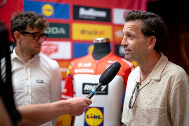 30.06.2026, Cafe Landmann, Wien, AUT, Lidl Tour of Austria 2026, PK Wien, im Bild Matthias Krizek und RenÃ Haselbacher, Team RH77, Matthias Krizek und RenÃ Haselbacher, Team RH77 during the regional press conference, PK, Pressekonferenz in Vienna ahead of the 2026 Lidl Tour of Austria. Cafe Landmann in Wien, Austria on. Foto:Eibner-Pressefoto Bruns Wien *** June 30, 2026, Cafe Landmann, Vienna, Austria, Lidl Tour of Austria 2026, Vienna Press Conference, pictured: Matthias Krizek and RenÃ Haselbacher, Team RH77, Matthias Krizek and RenÃ Haselbacher, Team RH77, during the regional press conference in Vienna ahead of the 2026 Lidl Tour of Austria at Cafe Landmann in Vienna, Austria. Photo: Eibner, Press Photo Bruns Vienna  EP_EER