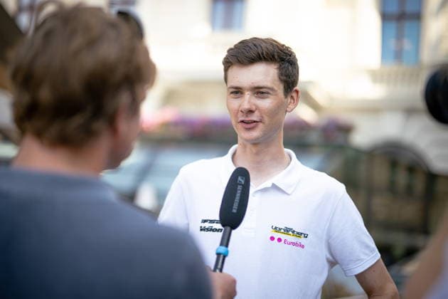 30.06.2026, Cafe Landmann, Wien, AUT, Lidl Tour of Austria 2026, PK Wien, im Bild Philipp Hofbauer, Team Vorarlberg, Philipp Hofbauer, Team Vorarlberg during the regional press conference, PK, Pressekonferenz in Vienna ahead of the 2026 Lidl Tour of Austria. Cafe Landmann in Wien, Austria on. Foto:Eibner-Pressefoto Bruns Wien *** June 30, 2026, Cafe Landmann, Vienna, Austria, Lidl Tour of Austria 2026, Vienna Press Conference, pictured: Philipp Hofbauer, Team Vorarlberg, Philipp Hofbauer, Team Vorarlberg, during the regional press conference in Vienna ahead of the 2026 Lidl Tour of Austria at Cafe Landmann in Vienna, Austria. Photo: Eibner, Press Photo: Bruns Vienna  EP_EER