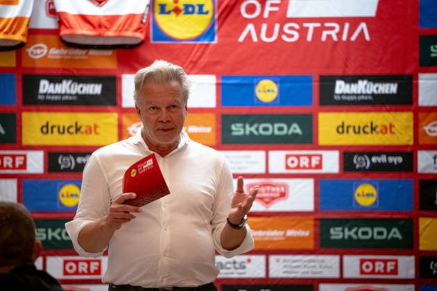 30.06.2026, Cafe Landmann, Wien, AUT, Lidl Tour of Austria 2026, PK Wien, im Bild Thomas Pupp, Lidl Tour of Austria Direktor, Thomas Pupp, Lidl Tour of Austria Direktor during the regional press conference, PK, Pressekonferenz in Vienna ahead of the 2026 Lidl Tour of Austria. Cafe Landmann in Wien, Austria on. Foto:Eibner-Pressefoto Bruns Wien *** June 30, 2026, Cafe Landmann, Vienna, Austria, Lidl Tour of Austria 2026, Vienna Press Conference, pictured: Thomas Pupp, Director of the Lidl Tour of Austria, Thomas Pupp, Director of the Lidl Tour of Austria, during the regional press conference in Vienna ahead of the 2026 Lidl Tour of Austria at Cafe Landmann in Vienna, Austria. Photo: Eibner, press photo by Bruns, Vienna  EP_EER