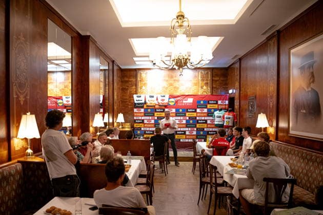 30.06.2026, Cafe Landmann, Wien, AUT, Lidl Tour of Austria 2026, PK Wien, im Bild Thomas Pupp, Lidl Tour of Austria Direktor, Thomas Pupp, Lidl Tour of Austria Direktor during the regional press conference, PK, Pressekonferenz in Vienna ahead of the 2026 Lidl Tour of Austria. Cafe Landmann in Wien, Austria on. Foto:Eibner-Pressefoto Bruns Wien *** June 30, 2026, Cafe Landmann, Vienna, Austria, Lidl Tour of Austria 2026, Vienna Press Conference, pictured: Thomas Pupp, Director of the Lidl Tour of Austria, Thomas Pupp, Director of the Lidl Tour of Austria, during the regional press conference in Vienna ahead of the 2026 Lidl Tour of Austria at Cafe Landmann in Vienna, Austria. Photo: Eibner, press photo by Bruns, Vienna  EP_EER