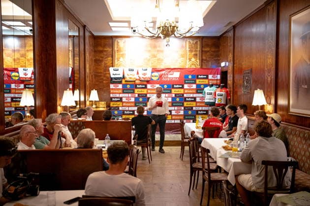 30.06.2026, Cafe Landmann, Wien, AUT, Lidl Tour of Austria 2026, PK Wien, im Bild Thomas Pupp, Lidl Tour of Austria Direktor, Thomas Pupp, Lidl Tour of Austria Direktor during the regional press conference, PK, Pressekonferenz in Vienna ahead of the 2026 Lidl Tour of Austria. Cafe Landmann in Wien, Austria on. Foto:Eibner-Pressefoto Bruns Wien *** June 30, 2026, Cafe Landmann, Vienna, Austria, Lidl Tour of Austria 2026, Vienna Press Conference, pictured: Thomas Pupp, Director of the Lidl Tour of Austria, Thomas Pupp, Director of the Lidl Tour of Austria, during the regional press conference in Vienna ahead of the 2026 Lidl Tour of Austria at Cafe Landmann in Vienna, Austria. Photo: Eibner, press photo by Bruns, Vienna  EP_EER
