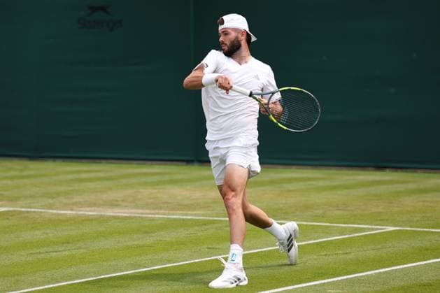 Jacob Fearnley during his first round match Wimbledon Tennis Championships, Day 2, The All England Lawn Tennis and Croquet Club, London, UK - 30 Jun 2026London The All England Lawn Tennis and United Kingdom  Copyright: xEllaxLing Shutterstockx 16964204ay