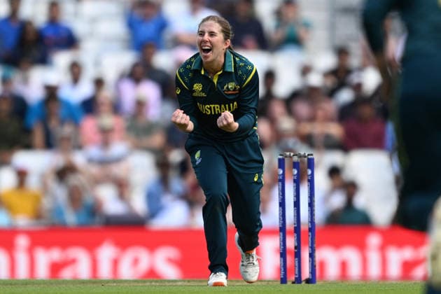 Australia Women v West Indies Women, ICC Women s T20 World Cup, Semi-Final Wicket - Georgia Wareham of Australia celebrates taking the wicket of Hayley Matthews of West Indies during the ICC Women s T20 World Cup semi final match between Australia Women and West Indies Women at the Oval, London, UK on 30 June 2026. London Oval London UK Editorial use only , Copyright: xGrahamxHuntx PSI-24453-0028