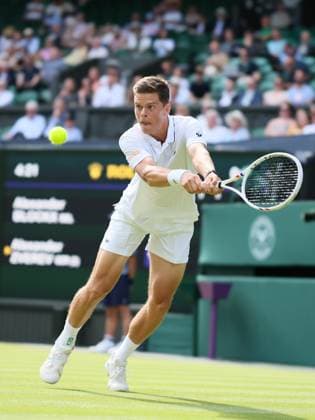 Belgian Alexander Blockx pictured in action during a first round game between Belgian Blockx and German Zverev in the Men s singles at the Wimbledon grand slam tennis tournament in London, Britain, Tuesday 30 June 2026. BENOITxDOPPAGNE  x180013972x