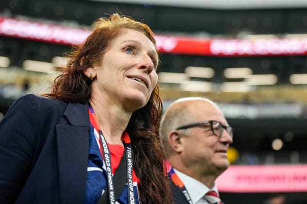 World Cup 2026: Ivory Coast - Norway Arlington, Texas , USA 20260630. President of the Norwegian Football Association Lise Klaveness and Karl-Petter Loken ahead of the round of 16 between Ivory Coast and Norway during the 2026 FIFA World Cup, WM, Weltmeisterschaft, Fussball at the Dallas stadium. Photo: Fredrik Varfjell NTB Arlington, Texas United States EDITORIAL USE ONLY. RESTRICTED USE FOR BETTING COMPANIES Ref:_SPORWGxQ0FpXlA.jpg *** 2026 World Cup: Ivory Coast vs. Norway, Arlington, Texas, USA 20260630 Lise Klaveness, President of the Norwegian Football Association, and Karl Petter Loken ahead of the Round of 16 match between Ivory Coast and Norway during the 2026 FIFA World Cup at the Dallas stadium. Photo: Fredrik Varfjell, NTB. Arlington, Texas, United States. EDITORIAL USE ONLY. RESTRICTED USE FOR BETTING COMPANIES.  Copyright: xFredrikxVarfjellx xNTBx