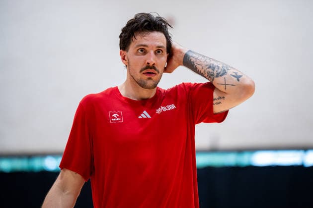 Poland National Basketball Team Training. Dominik Olejniczak is seen during training with the Polish National Basketball Team before the FIBA Basketball World Cup 2027 European Qualifiers match against the Netherlands in Krakow, Poland, on June 30, 2026. Krakow Poland  Copyright: xMarcinxGolbax originalFilename:golba-polandna260630_npSH5.jpg
