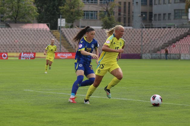 260630 Amila Abdukic of Bosnia and Herzegovina and Filippa Andersson WidÃ n of Sweden during the women s Euro Under-19 football match between Bosnia and Herzegovina and Sweden on June 30, 2026 in Sarajevo. Photo: Aleksandar Djorovic BILDBYRAN COP 184 XX0041 fotboll football soccer fotball womens euro under-19 bosnia - sweden bbeng sverige bosnien *** June 30, 2026: Amila Abdukic of Bosnia and Herzegovina and Filippa Andersson Widén of Sweden during the Women’s Under-19 European Championship soccer match between Bosnia and Herzegovina and Sweden on June 30, 2026 in Sarajevo. Photo by Aleksandar Djorovic. BILDBYRAN COP 184 XX0041 soccer football fotball Women s Under-19 European Championship Bosnia Sweden BBENG Sweden Bosnia  Copyright: ALEKSANDARxDJOROVIC BB260630ZZ009