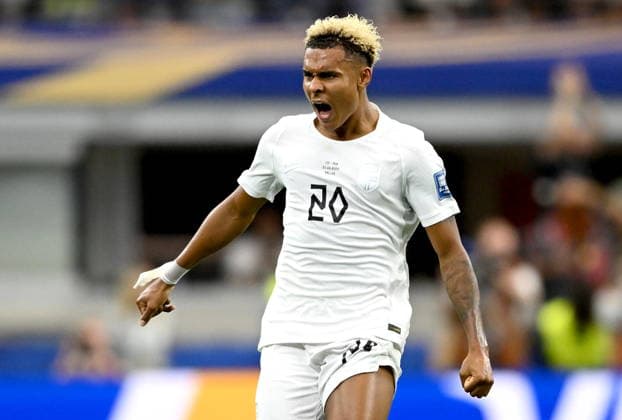 FIFA World Cup, WM, Weltmeisterschaft, Fussball 2026 - Round of 32 - Ivory Coast vs Norway Antonio Nusa of Norway celebrates after scoring the opening goal during the FIFA World Cup 2026 Round of 32 match Ivory Coast against Norway, in Dallas, USA, 30 June 2026. DALLAS United States  Copyright: xALBERTxPENAx