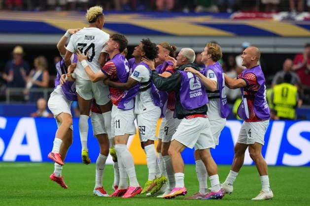 FIFA World Cup, WM, Weltmeisterschaft, Fussball 2026 - Round of 32 - Ivory Coast vs Norway Antonio Nusa (2-L) of Norway celebrates with teammates after scoring the 1-0 lead during the FIFA World Cup 2026 Round of 32 match Ivory Coast against Norway, in Dallas, USA, 30 June 2026. DALLAS United States  Copyright: xJEFFREYxMCWHORTERx