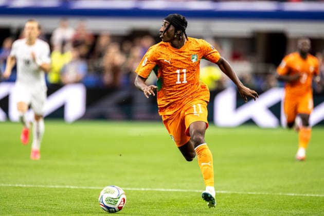 Yan Diomande of Ivory Coast controls the ball during a match between Ivory Coast and Norway for the 2026 World Cup, held at Dallas Stadium in Dallas, United States. Richard Callis Fotoarena (Richard Callis SPP)  Copyright: xRichardxCallisx xSPPx spp-en-RiCa-2975194