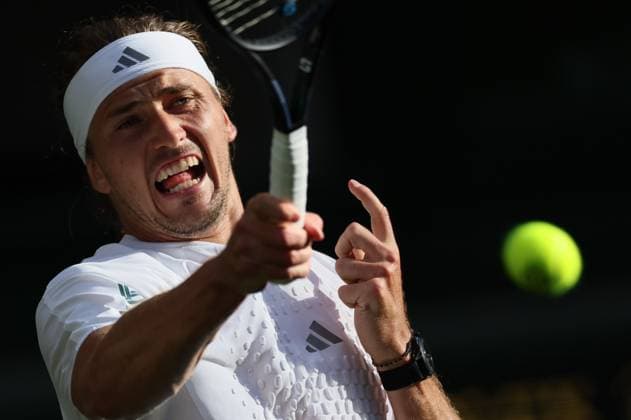 German Alexander Zverev pictured in action during a first round game between Belgian Blockx and German Zverev in the Men s singles at the Wimbledon grand slam tennis tournament in London, Britain, Tuesday 30 June 2026. BENOITxDOPPAGNE  x180028453x