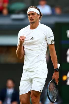 Alexander Zverev celebrates victory in his first round match Wimbledon Tennis Championships, Day 2, The All England Lawn Tennis and Croquet Club, London, UK - 30 Jun 2026London The All England Lawn Tennis and United Kingdom  Copyright: xJamesxMarsh Shutterstockx 16964208ee