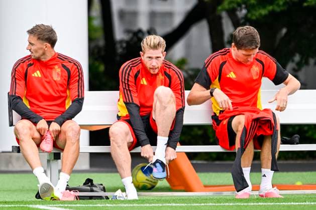 Belgian national football team - FIFA World Cup, WM, Weltmeisterschaft, Fussball 2026 - media activities 30 06 2026 RENTON, UNITED STATES OF AMERICA - JUNE 30 : Castagne Timothy defender of Belgium, Vanaken Hans midfielder of Belgium, De Bruyne Kevin forward of Belgium pictured during a training session of the Belgian national football team during the FIFA World Cup 2026 on June 30, 2026 in Renton, United States of America, 30 06 2026 Renton United States of America  Copyright: xNicoxVereeckenx