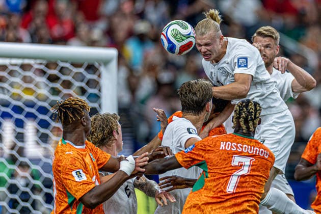 Ivory Coast vs. Norway DALLAS, TX - 30.06.2026: IVORY COAST VS. NORWAY - Erling Haaland, during the match between Ivory Coast and Norway, valid for the round of 16 of the 2026 FIFA World Cup, WM, Weltmeisterschaft, Fussball held at AT&amp;T Stadium, in Arlington, Texas, United States, this Tuesday (30). (Photo: Danilo Fernandes Fotoarena) x2975298x  DaniloxFernandes