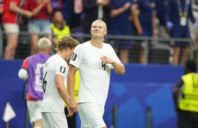 Erling Haaland (Norway) scores and celebrates his teams second goal during Ivory Coast and Norway, Round of 32 FIFA World Cup, WM, Weltmeisterschaft, Fussball 2026, Dallas Stadium, Arlington, United States on June 30, 2026. Thor Wegner DeFodi Images. (Photo by DeFodi Images) - *** Erling Haaland of Norway scores and celebrates his team s second goal during the match between Ivory Coast and Norway in the Round of 32 of the 2026 FIFA World Cup at Dallas Stadium in Arlington, United States, on June 30, 2026. Thor Wegner, DeFodi Images. Photo by DeFodi Images