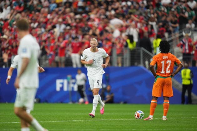 Ivory Coast v Norway - FIFA World Cup, WM, Weltmeisterschaft, Fussball 2026 - Round of 32 ARLINGTON, USA - JUNE 30: Erling Haaland of Norway celebrates after scoring a goal during the FIFA World Cup 2026 Round of 32 match between Ivory Coast and Norway at Dallas Stadium in Arlington, United States on June 30, 2026. Hakan Akgun Anadolu Texas United States. Editorial use only. Please get in touch for any other usage.  Copyright: x2026xAnadoluxHakanxAkgunx