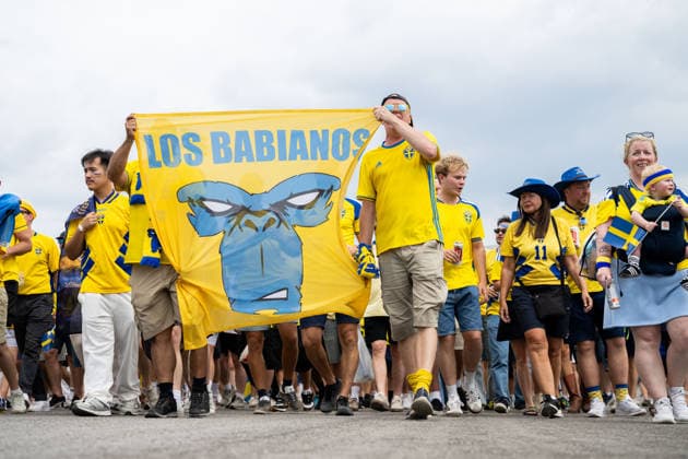 260630 Fans of Sweden ahead of the FIFA World Cup, WM, Weltmeisterschaft, Fussball 2026 round of 32 football match between France and Sweden on June 30, 2026 in New Jersey. Photo: Ludvig Thunman BILDBYRAN kod LT PA1270 fotboll football soccer fotball vm fotbolls-vm fotball-vm fotbolls-vm 2026 fifa world cup 2026 sverige sweden sverige a bbeng frankrike france round of 32 16-delsfinal publik *** June 30, 2026: Fans of Sweden ahead of the FIFA World Cup 2026 Round of 32 soccer match between France and Sweden on June 30, 2026 in New Jersey. Photo by Ludvig Thunman, BILDBYRAN. Code: LT PA1270. soccer, football, World Cup, 2026 FIFA World Cup, Sweden, Sweden A, BBENG, FranceFrance Round of 32 Round of 16 Quarterfinals Audience  Copyright: LUDVIGxTHUNMAN BB260630LT026