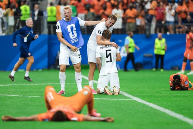David Moller Wolfe of Norway celebrates after winning the FIFA Men’s World Cup 2026 round of 32 football match between Ivory Coast and Norway at Dallas Stadium, in Arlington on June 30th 2026 (Photo by Leo Barrilari SPP)  Copyright: xLeoxBarrilari SPPx Sportspressphoto_SPR181133