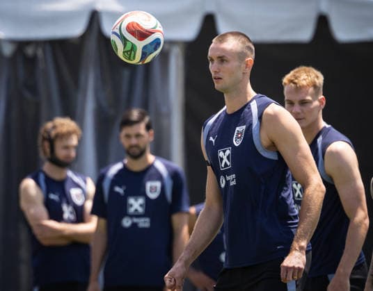 SOCCER - FIFA World Cup, WM, Weltmeisterschaft, Fussball 2026 SANTA BARBARA,CALIFORNIA,USA,30.JUN.26 - SOCCER - FIFA World Cup 2026, USA, Mexico, Canada, training Team AUT. Image shows Sasa Kalajdzic and Philipp Lienhart (AUT).  GEPAxpictures xArminxRauthner