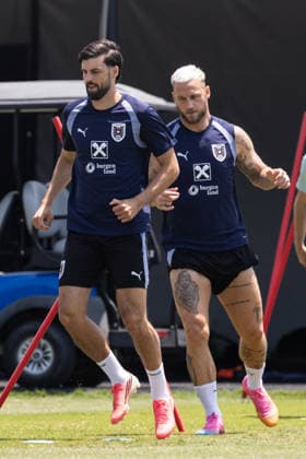 SOCCER - FIFA World Cup, WM, Weltmeisterschaft, Fussball 2026 SANTA BARBARA,CALIFORNIA,USA,30.JUN.26 - SOCCER - FIFA World Cup 2026, USA, Mexico, Canada, training Team AUT. Image shows Florian Grillitsch and Marko Arnautovic (AUT).  GEPAxpictures xArminxRauthner