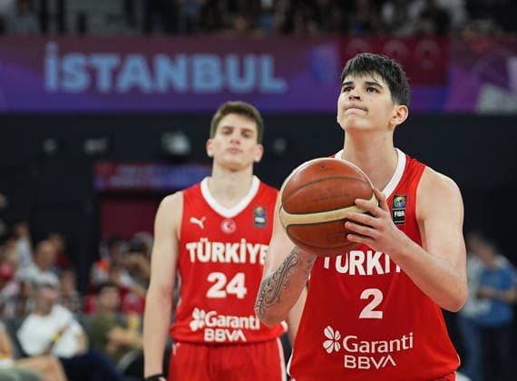 Turkiye v Puerto Rico - FIBA U17, U 17 Basketball World Cup ISTANBUL, TURKIYE - JUNE 30: Darius Karutasu (2) of Turkiye competes during the FIBA U17 Basketball World Cup group phase match between Puerto Rico and Turkiye at the Basketball Development Center in Istanbul, Turkiye on June 30, 2026. Esra Bilgin Anadolu Istanbul Turkey. Editorial use only. Please get in touch for any other usage.  Copyright: x2026xAnadoluxEsraxBilginx