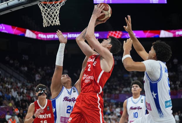 Turkiye v Puerto Rico - FIBA U17, U 17 Basketball World Cup ISTANBUL, TURKIYE - JUNE 30: Darius Karutasu (2) of Turkiye competes during the FIBA U17 Basketball World Cup group phase match between Puerto Rico and Turkiye at the Basketball Development Center in Istanbul, Turkiye on June 30, 2026. Esra Bilgin Anadolu Istanbul Turkey. Editorial use only. Please get in touch for any other usage.  Copyright: x2026xAnadoluxEsraxBilginx