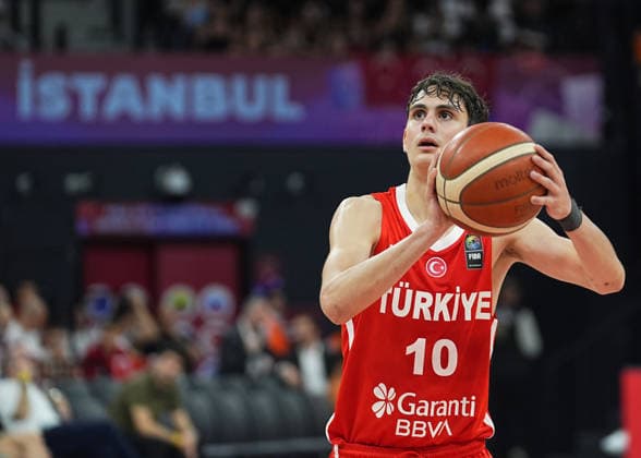Turkiye v Puerto Rico - FIBA U17, U 17 Basketball World Cup ISTANBUL, TURKIYE - JUNE 30: Omer Kutluay of Turkiye competes during the FIBA U17 Basketball World Cup group phase match between Puerto Rico and Turkiye at the Basketball Development Center in Istanbul, Turkiye on June 30, 2026. Esra Bilgin Anadolu Istanbul Turkey. Editorial use only. Please get in touch for any other usage.  Copyright: x2026xAnadoluxEsraxBilginx