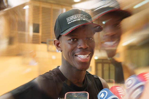 30.06.2026: Trainingseinheit der deutschen Basketball-Nationalmannschaft in Berlin vor den World Cup Qualifier gegen Israel und Zypern: Dennis Schröder gibt ein Interview *** June 30, 2026: Training session for the German national basketball team in Berlin ahead of the World Cup qualifiers against Israel and Cyprus. Dennis Schröder gives an interview. Copyright: xJamesxZabelx