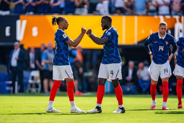 FIFA Fussball Weltmeisterschaft 2026, Sechszehntelfinale, Frankreich vs. Schweden, 30.06.2026, New Jersey Stadium Michael Olise Dayot Upamecano *** 2026 FIFA World Cup, Round of 32, France vs. Sweden, June 30, 2026, New Jersey Stadium, Michael Olise, Dayot Upamecano Copyright: xBahhoxKarax