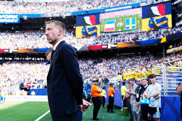 NEW YORK, USA 20260630 Swedish national team, Nationalteam captain Graham Potter before the round of 16 match between France and Sweden at the New York New Jersey Stadium during the World Cup. ***The image is included in the SPORTS PACKAGE. For others PAID IMAGE*** NEW YORK USA x9200x *** NEW YORK, USA 20260630 Swedish national team captain Graham Potter before the Round of 16 match between France and Sweden at New York New Jersey Stadium during the World Cup ***This image is included in the SPORTS PACKAGE. For others, PAID IMAGE*** NEW YORK, USA x9200x  Copyright: xBjörnxLarssonxRosvall TTx WORLD CUP 2026 FRANCE-SWEDEN