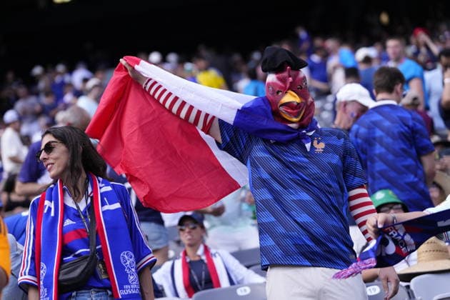 France v Sweden - FIFA World Cup, WM, Weltmeisterschaft, Fussball 2026 - Round of 32 NEW JERSEY, USA - JUNE 30: Fans of France support their team during the 2026 FIFA World Cup Round of 32 match between France and Sweden at New Jersey Stadium (MetLife Stadium) in East Rutherford, New Jersey, USA, on June 30, 2026. Jose Hernandez Anadolu New Jersey United States. Editorial use only. Please get in touch for any other usage.  Copyright: x2026xAnadoluxJosexHernandezx
