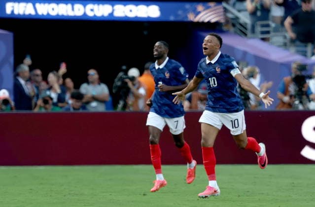 FIFA World Cup, WM, Weltmeisterschaft, Fussball 2026 - Round of 32 - France vs Sweden Kylian Mbappe of France celebrates after scoring the opening goal during the FIFA World Cup 2026 Round of 32 match France against Sweden, in New Jersey, USA, 30 June 2026. EAST RUTHERFORD United States  Copyright: xSARAHxYENESELx