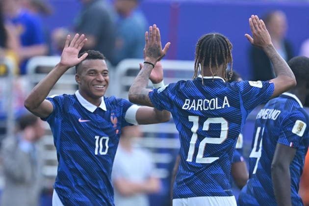 France v Sweden - FIFA World Cup, WM, Weltmeisterschaft, Fussball 2026 - Round of 32 NEW JERSEY, USA - JUNE 30: Bradley Barcola of France celebrates after scoring a goal during the 2026 FIFA World Cup Round of 32 match between France and Sweden at New Jersey Stadium (MetLife Stadium) in East Rutherford, New Jersey, USA, on June 30, 2026. Abdulhamid Hosbas Anadolu New Jersey United States. Editorial use only. Please get in touch for any other usage.  Copyright: x2026xAnadoluxAbdulhamidxHosbasx