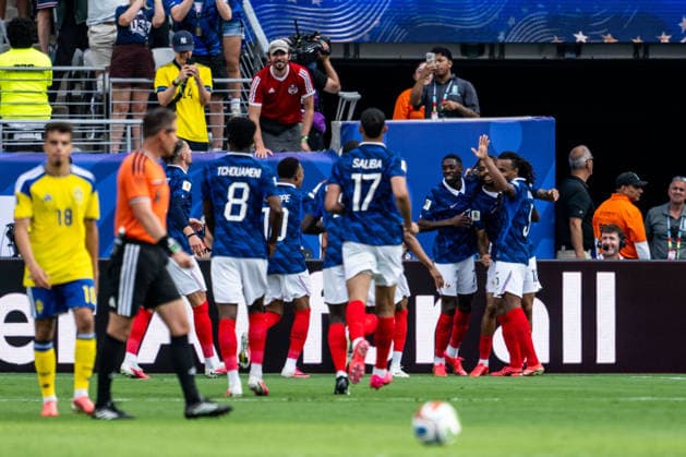 260630 Ousmane Dembele, Jules Kounde and Bradley Barcola of France celebrate after 2-0 during the FIFA World Cup, WM, Weltmeisterschaft, Fussball 2026 round of 32 football match between France and Sweden on June 30, 2026 in New Jersey. Photo: Petter Arvidson BILDBYRAN kod PA PA1270 fotboll football soccer fotball vm fotbolls-vm fotball-vm fotbolls-vm 2026 fifa world cup 2026 sverige sweden sverige a bbeng frankrike france round of 32 16-delsfinal jubel *** June 30, 2026: Ousmane Dembele, Jules Kounde, and Bradley Barcola of France celebrate after scoring 2–0 during the FIFA World Cup 2026 Round of 32 soccer match between France and Sweden on June 30, 2026 in New Jersey. Photo by Petter Arvidson, BILDBYRAN, code PA PA1270. soccer, football, soccer, World Cup, soccer World Cup, soccer World Cup, soccer World Cup 2026, FIFA World Cup 2026, Sweden, Sweden A, BBENG, FranceFrance round of 32 round of 16 celebration  Copyright: PETTERxARVIDSON BB260630PA193
