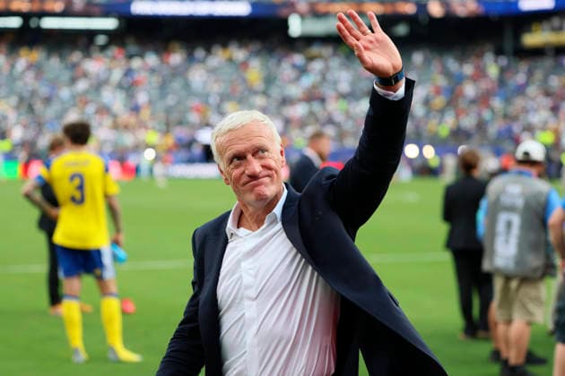 France v Sweden: Round Of 32 - FIFA World Cup, WM, Weltmeisterschaft, Fussball 2026 Didier Deschamps, Head Coach of France celebrates after winning the FIFA World Cup 2026 Round Of 32 match between France and Sweden at New York New Jersey Stadium on June 30, 2026 in East Rutherford, New Jersey. East Rutherford New York New Jersey Stadium NJ United States Copyright: xAllstarxPicturexLibraryxLtdx