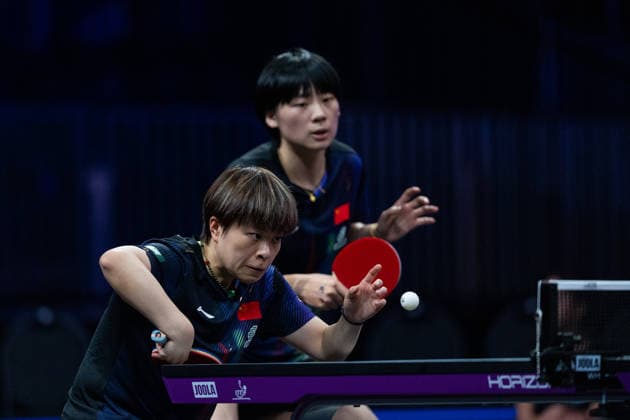 LOS ANGELES, CALIFORNIA - JUNE 30: Wang Yidi and Chen Yi of China compete in the Women s Doubles Round of 16 match against Elizabeta Samara and Bernadette Szocs of Romania on day 5 of United States Smash 2026 at Ontario Convention Center on June 30, 2026 in Los Angeles, California.  Copyright: xVCGx 111651545359