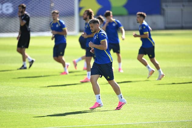 FIFA World Cup, WM, Weltmeisterschaft, Fussball 2026: Training session of Bosnia and Herzegovina in San Jose, California SAN JOSE, CALIFORNIA - JUNE 30: Players of team Bosnia Herzegovina attend a training session at PayPal Park in San Jose on June 30, 2026 ahead of the 2026 FIFA World Cup Round 32 match between USA vs Bosnia and Herzegovina at the San Francisco Stadium (Levi s Stadium) in Santa Clara, California, United States. Tayfun Coskun Anadolu California United States. Editorial use only. Please get in touch for any other usage.  Copyright: x2026xAnadoluxTayfunxCoskunx