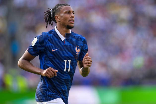 Fußball, WM 2026, 20260630, Frankreich - Schweden. Im Bild Michael OLISE (Frankreich, 11). East Rutherford New-York-New-Jersey-Stadion New Jersey Vereinigte Staaten von Amerika *** Soccer, 2026 World Cup, 20260630, France vs. Sweden. Pictured: Michael OLISE of France, 11, East Rutherford, New York, New Jersey, Stadium, New Jersey, United States of America Copyright: Passion2Press MarkusxFischerx
