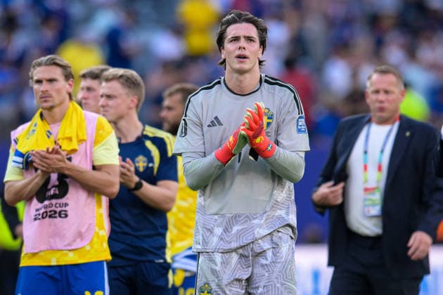 Fußball, WM 2026, 20260630, Frankreich - Schweden. Im Bild Torwart Jacob WIDELL ZETTERSTRÖM (Schweden, 1). East Rutherford New-York-New-Jersey-Stadion New Jersey Vereinigte Staaten von Amerika *** Soccer, 2026 World Cup, 20260630, France vs. Sweden. Pictured: Goalkeeper Jacob WIDELL ZETTERSTRÖM of Sweden, 1 East Rutherford, New York, New Jersey Stadium, New Jersey, United States of America Copyright: Passion2Press MarkusxFischerx